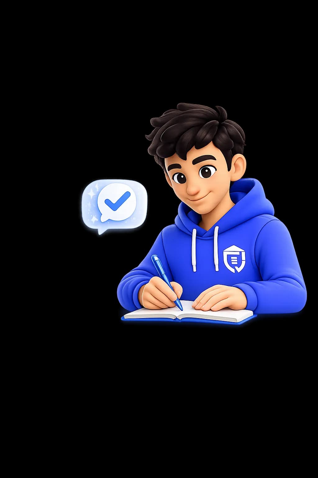 Estudiante practicando con preguntas